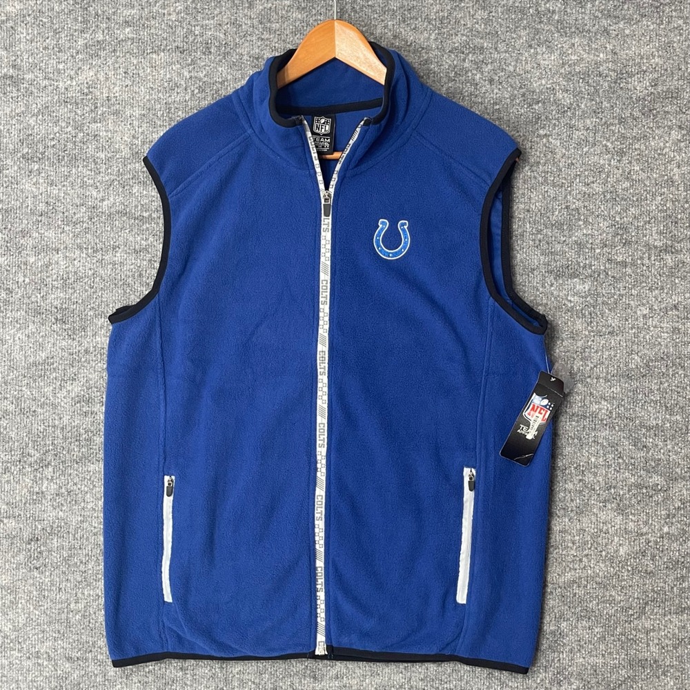 Indianapolis Colts Fleece Vest Mens Size M Royal Blue NFL Team Apparel Outdoor